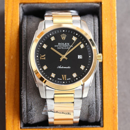 DATEJUST 41MM SMOOTH BEZEL GOLD CASE DIAMOND NUMERALS