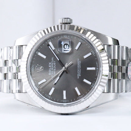 DATEJUST 41 GREY DIAL SILVER CASE