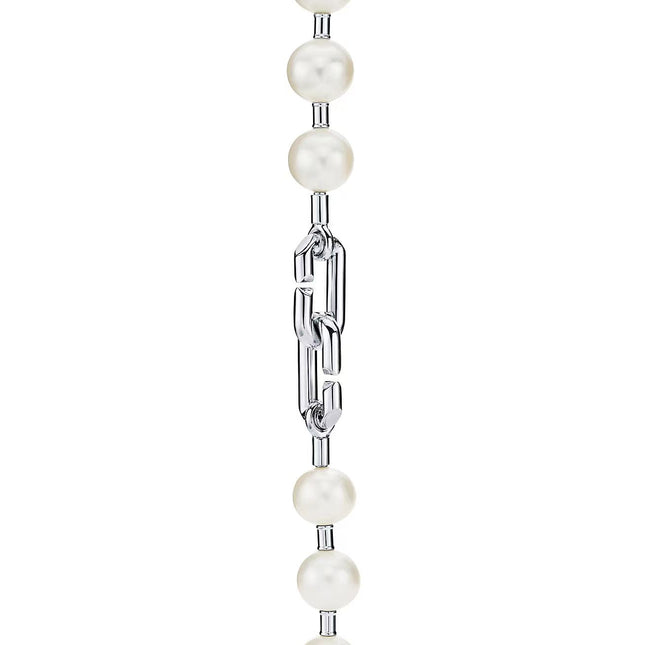 HARDWARE PEARL WRAP NECKLACE