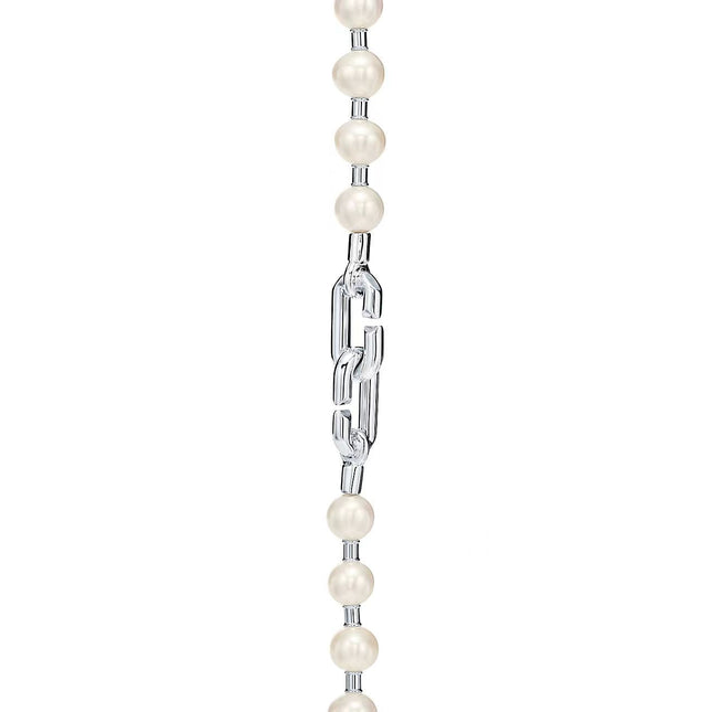 HARDWARE PEARL WRAP NECKLACE