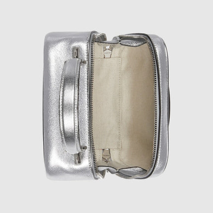 GUCCI 26S TOP HANDLE BAG 17 IN SILVER CALFSKIN