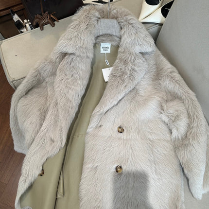 HERMES 26S SHEARLING COAT 813
