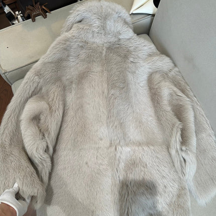 HERMES 26S SHEARLING COAT 813
