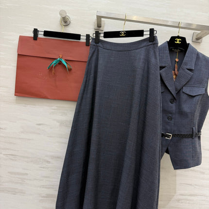 LORO PIANA 26S SLEEVELESS VEST & MAXI SKIRT SET 893
