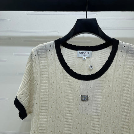 CHANEL 26S SHORT-SLEEVE KNIT TOP 1321