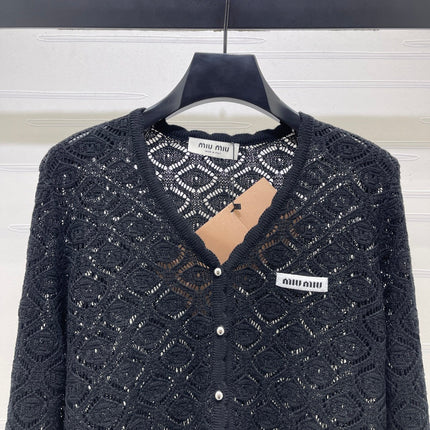 MIUMIU 26S LACE KNIT CARDIGAN 1521