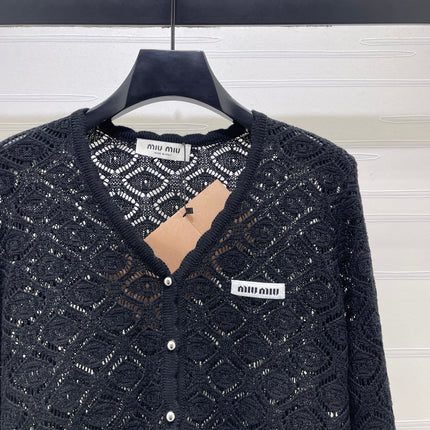 MIUMIU 26S LACE KNIT CARDIGAN 1521