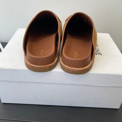 CELINE 26S MULE IN BROWN SUEDE