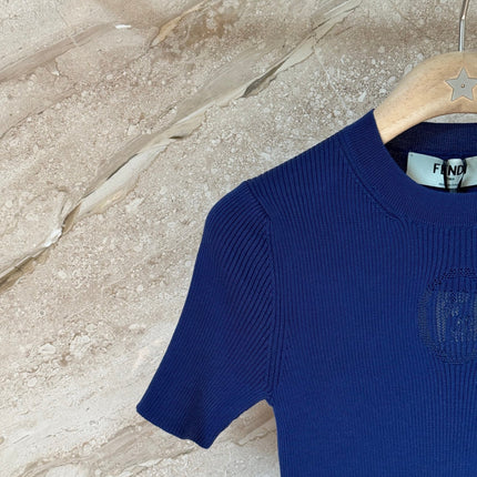 FENDI 26S SHORT-SLEEVE KNIT TOP 371