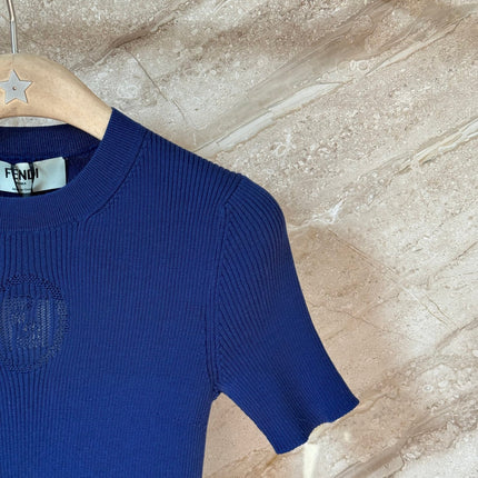 FENDI 26S SHORT-SLEEVE KNIT TOP 371