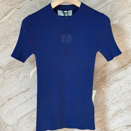 FENDI 26S SHORT-SLEEVE KNIT TOP 371