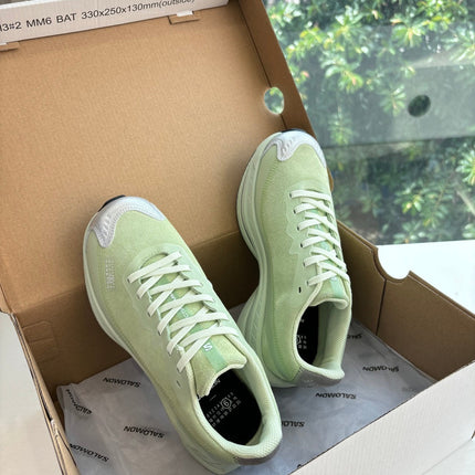 ALO 25S SALOMON SPECTUR SNEAKER IN LIGHT GREEN FABRIC