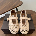 26S MARY JANE FLATS IN BEIGE SUEDE