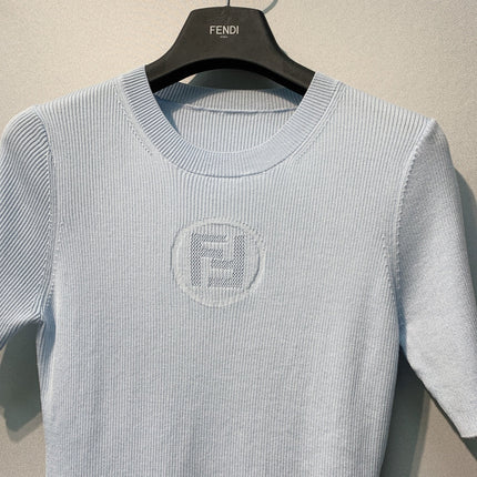 FENDI 26S SHORT-SLEEVE KNIT TOP 461