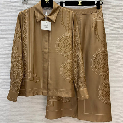 HERMES 26S SHIRT AND SKIRT SET 820