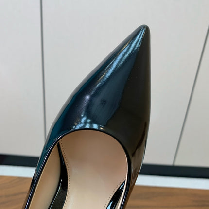 GIANVITO ROSSI 26S STILETTO PUMPS 95 MM IN BLACK PATENT CALFSKIN
