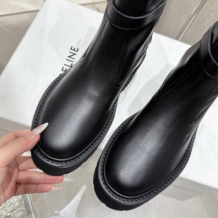 CELINE 26S ANKLE BOOTS IN BLACK CALFSKIN