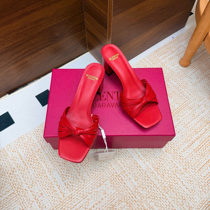 VALENTINO 26S BLOCK-HEEL SANDALS 65 MM IN RED CALFSKIN
