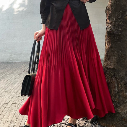 YSL 26S PLEATED MIDI SKIRT 268