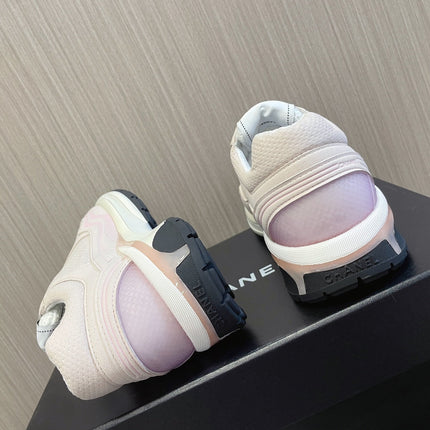 CHANEL 26S SNEAKER 35 MM IN LIGHT PINK MESH AND CALFSKIN LOW TOP