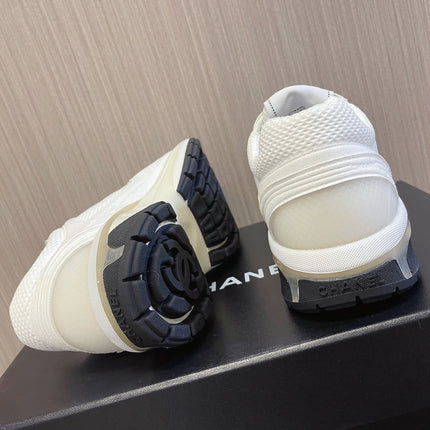 CHANEL 26S SNEAKER 35 MM IN CREAM WHITE MESH AND CALFSKIN LOW TOP