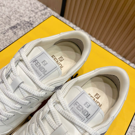 FENDI 25S MATCH SNEAKERS IN CREAM WHITE CALFSKIN STYLE 13