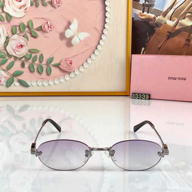 MIUMIU 26S RIMLESS OVAL FRAME IN METAL 436082