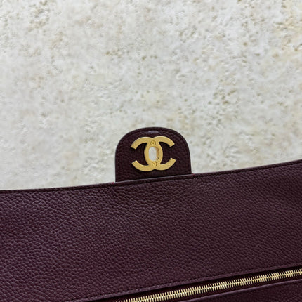 CHANEL 26S SHOULDER BAG 40 IN BURGUNDY LAMBSKIN GRAINED