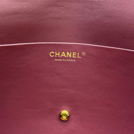 CHANEL 26S SHOULDER BAG 40 IN BURGUNDY LAMBSKIN GRAINED