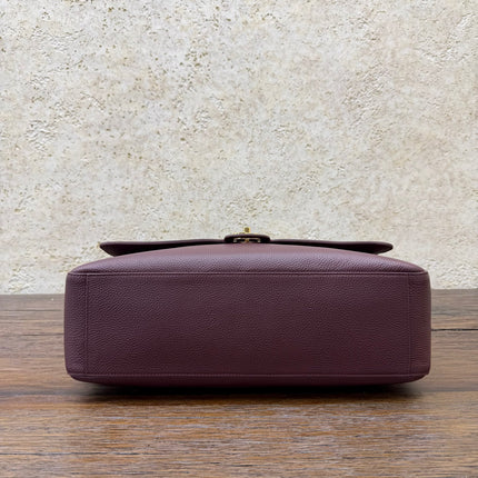 CHANEL 26S SHOULDER BAG 40 IN BURGUNDY LAMBSKIN GRAINED