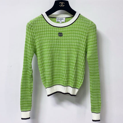CHANEL 26S TRIM RIBBED KNIT TOP 1671