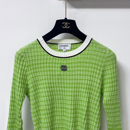 CHANEL 26S TRIM RIBBED KNIT TOP 1671