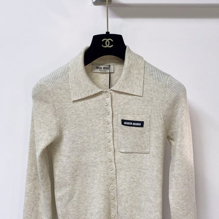 MIUMIU 26S KNIT POLO CARDIGAN 1530