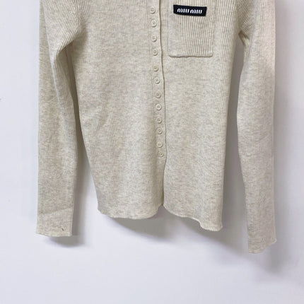 MIUMIU 26S KNIT POLO CARDIGAN 1530