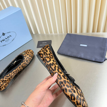 PRADA 26S MARY JANE FLATS IN LEOPARD-PRINT PONY HAIR