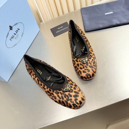 PRADA 26S MARY JANE FLATS IN LEOPARD-PRINT PONY HAIR