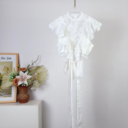 ZIMMERMANN 26S LACE RUFFLE BLOUSE 236