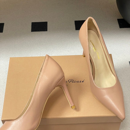 GIANVITO ROSSI 26S HIGH HEELS 85 MM IN NUDE CALFSKIN
