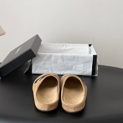 CHANEL 26S MULES IN BROWN SUEDE ROUND TOE