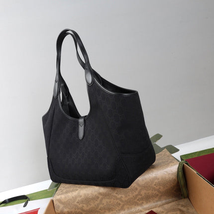 GUCCI 26S TOTE BAG 35 IN BLACK CANVAS
