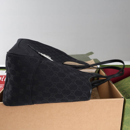 GUCCI 26S TOTE BAG 35 IN BLACK CANVAS