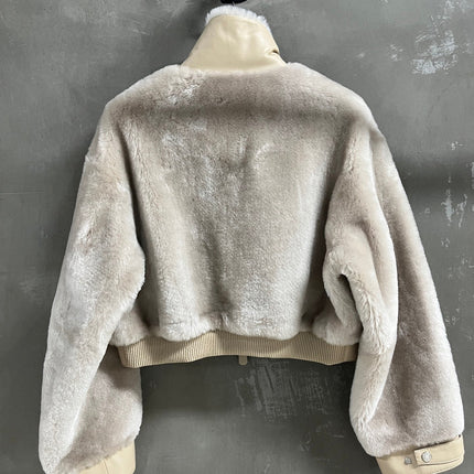 HERMES 26S SHEARLING CROPPED JACKET 837
