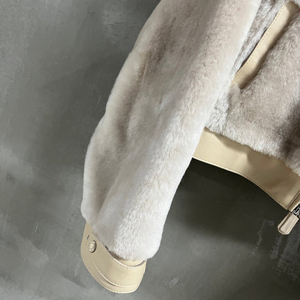 HERMES 26S SHEARLING CROPPED JACKET 837