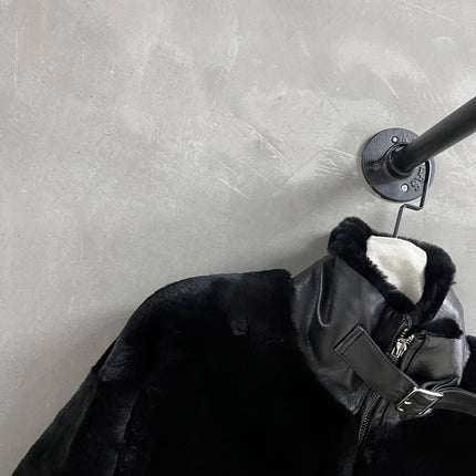 HERMES 26S SHEARLING CROPPED JACKET 836