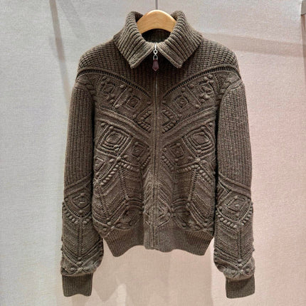 LORO PIANA 26S FULL-ZIP CABLE-KNIT JACKET 903