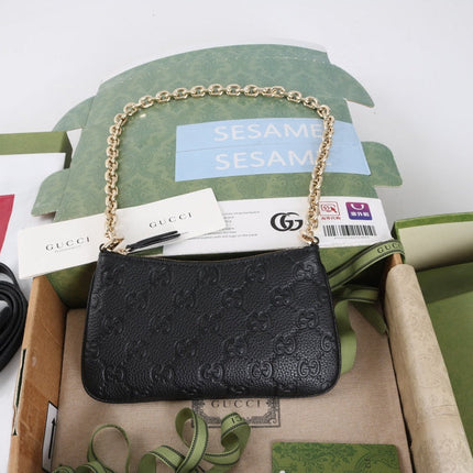 GUCCI 26S MINI BAG 23 IN BLACK CALFSKIN
