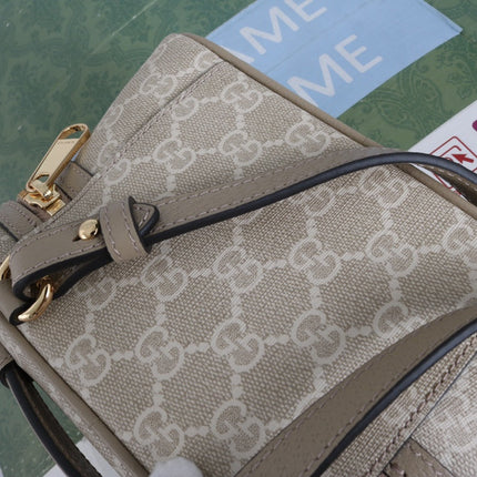 GUCCI 26S MINI CROSSBODY BAG 20 IN TAUPE CANVAS