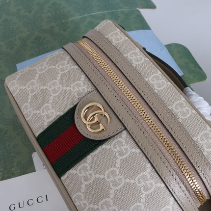 GUCCI 26S MINI CROSSBODY BAG 20 IN TAUPE CANVAS