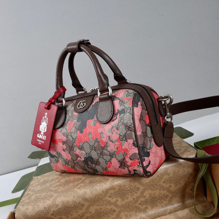 GUCCI 26S BOSTON BAG 25 IN MULTICOLOR CANVAS STYLE 1