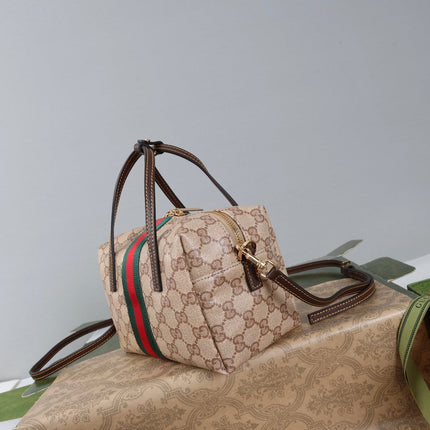 GUCCI 26S MINI DUFFLE BAG 19 IN BEIGE DENIM